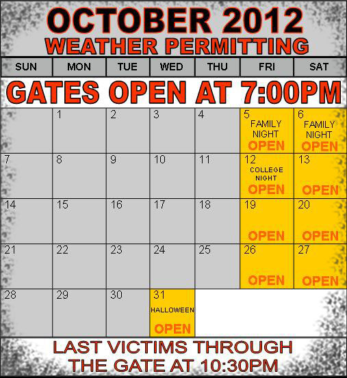 CLICK HERE for Dates & Hours of Operation